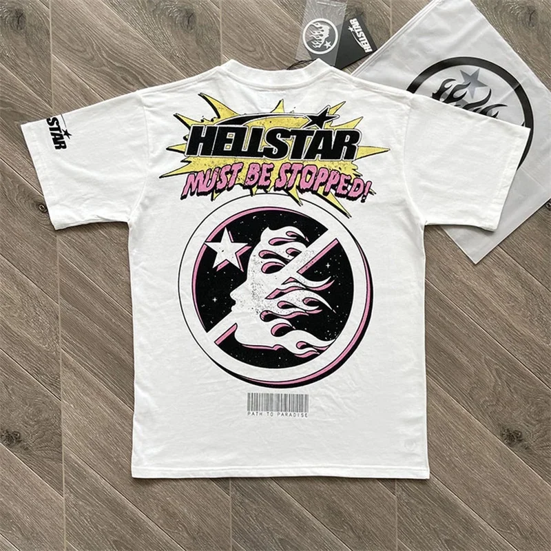

2023fwe Oversized Hellstar Studios Men T Shirt Women Best Quality White Pure Cotton Hellstar Bresking News Tee