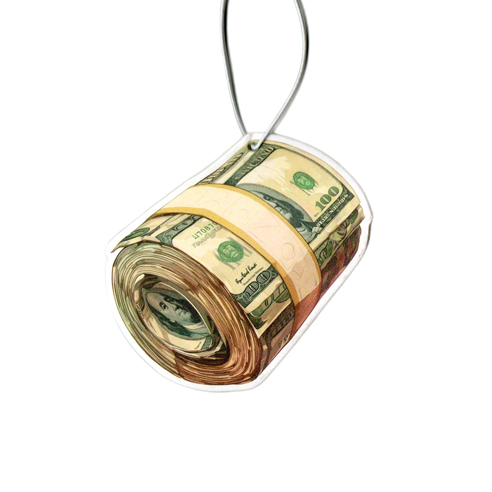 

Автомобильный освежитель воздуха, подвесное зеркало заднего вида, духи, ароматизатор, узор денег, твердая бумага, подвеска для ароматерапии, аксессуар JDM