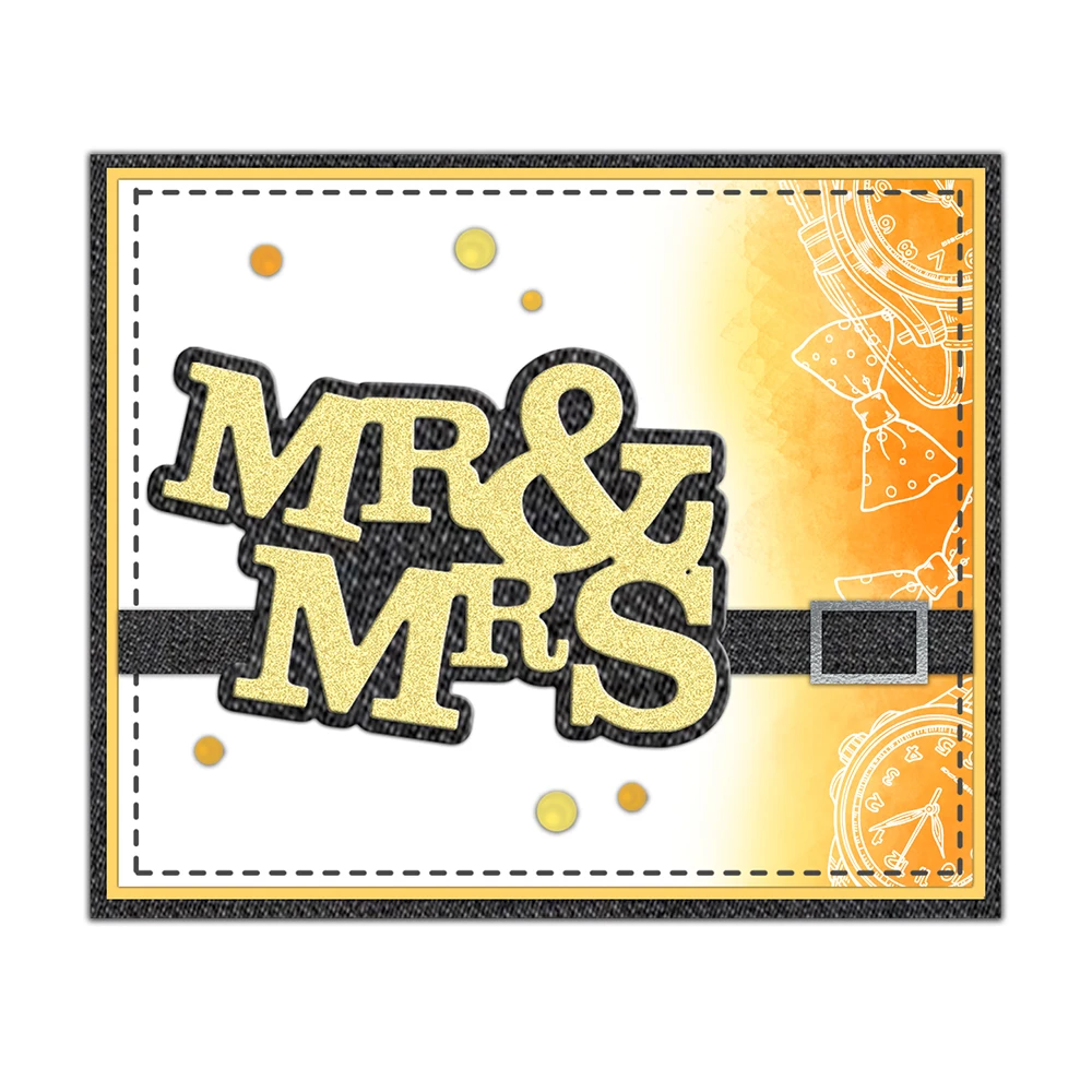 Универсальные Металлические Мини-штампы для рукоделия Mr &amp Mrs