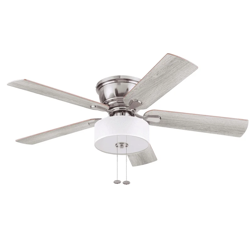 

Gardens 52” 5 Brushed Nickel Flush Mount Ceiling Fan with Light