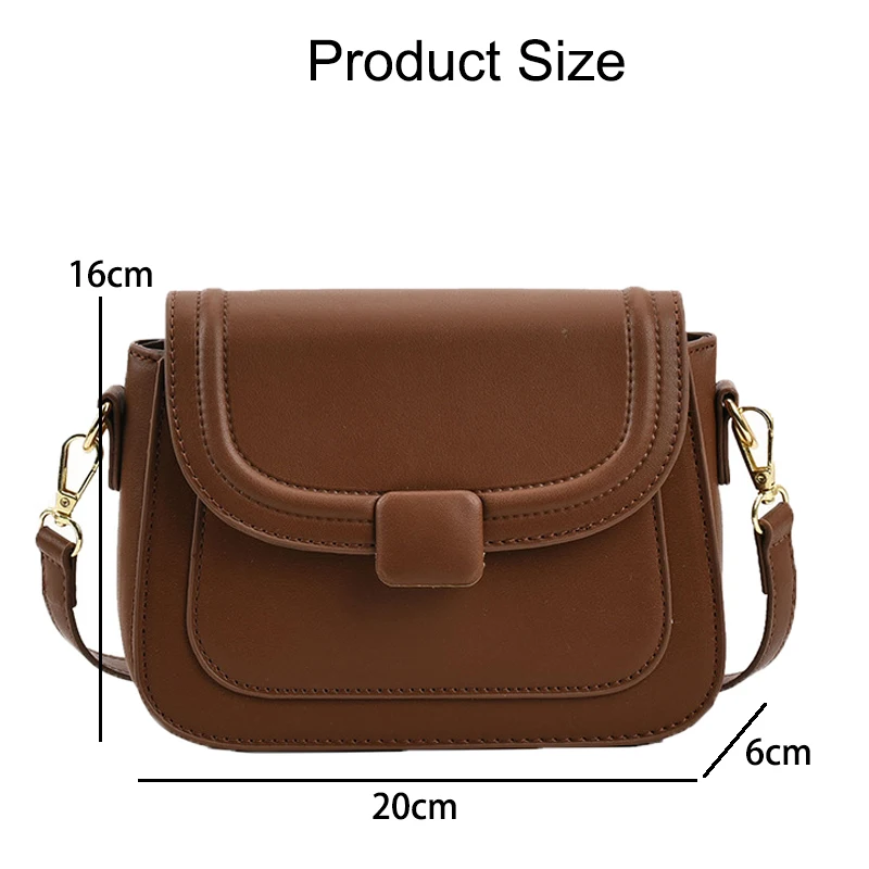 Fashion Women Crossbody Saddle Bag PU Leather Small Handbags Purses Retro Designer Messenger Bags Luxury Female Shoulder Bags