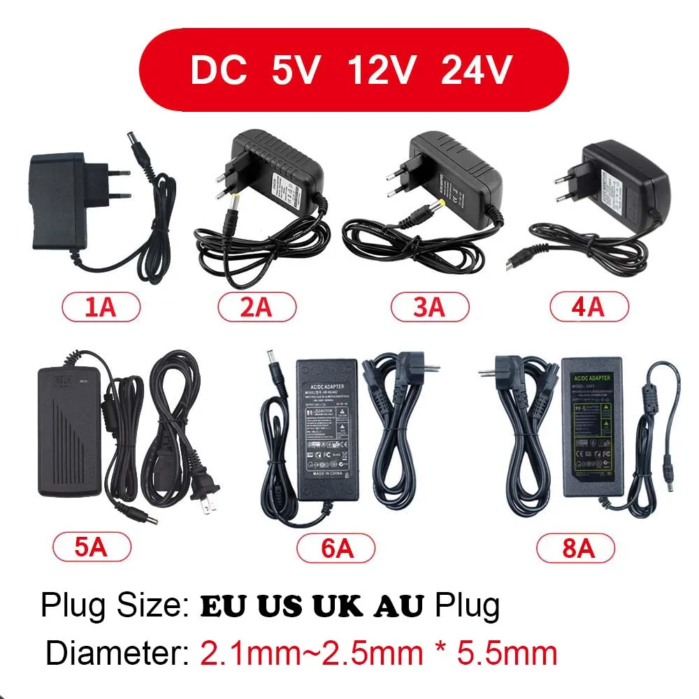 Адаптер питания для освещения, 110-220 В/DC, 1A, 2A, 3a, 5a, 6A, 8A, 10A, светодиодный индикатор