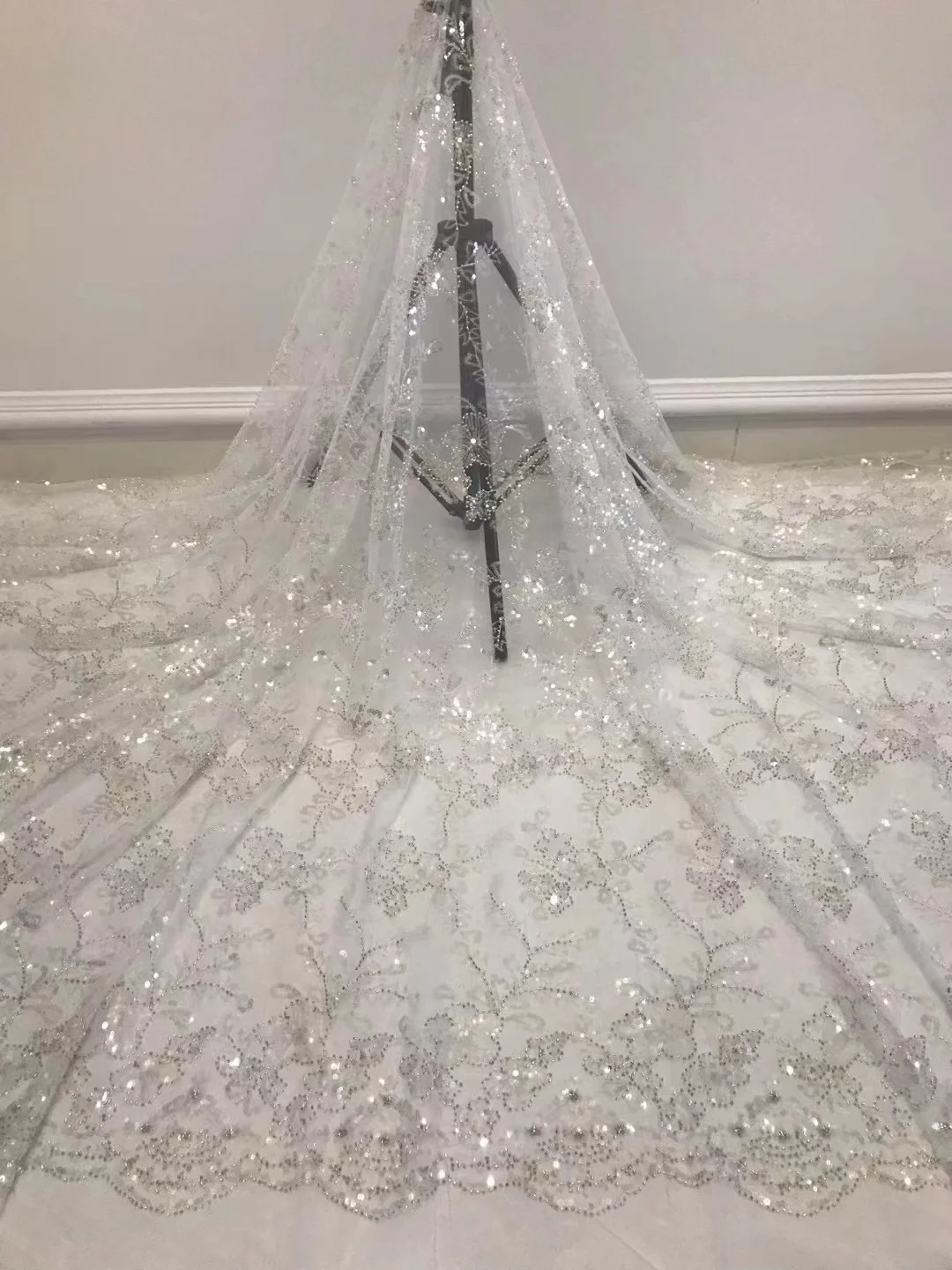

latest lace fabric high quality 2023 french embroidered net tulle mesh material 5yard Copper Black markdown sale sunflower