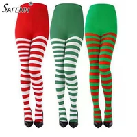 2020 women striped holiday tights opaque microfiber stockings nylon footed pantyhose