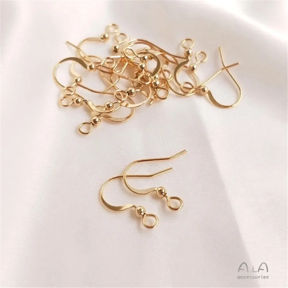 14-каратное позолоченное антиаллергенное плоское пружина-крючок с серьгами из