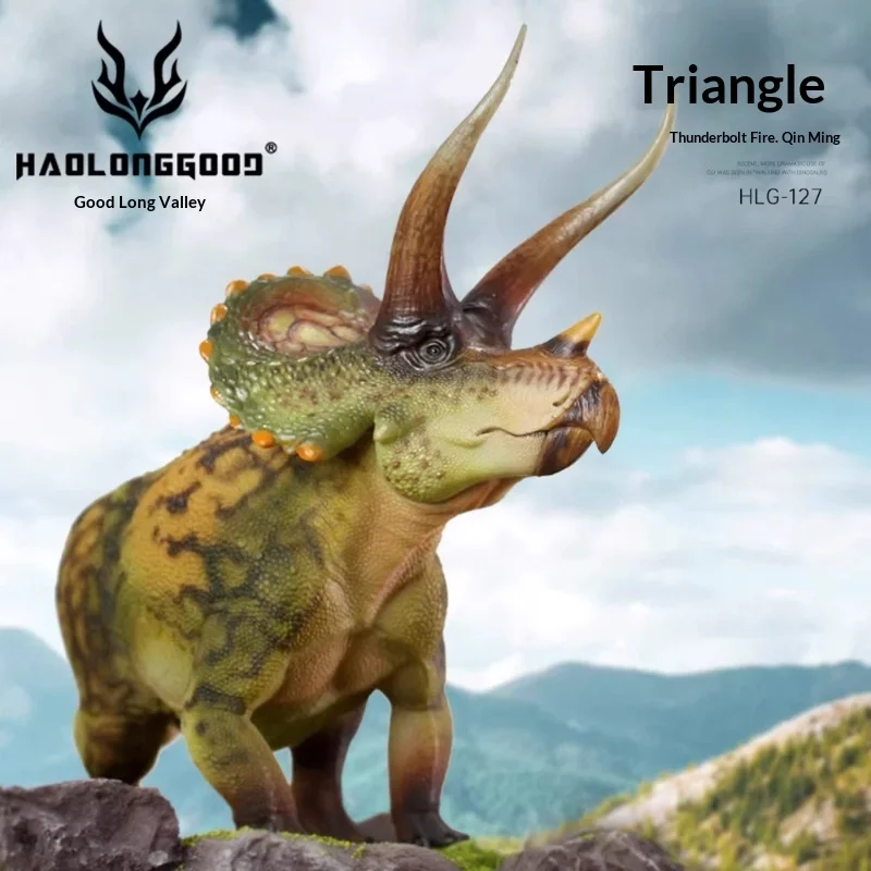 Фото Модель динозавра Трицератопса Haolong Valley [1:35] — подарочная игрушка, реалистичная модель животного, украшение в виде динозавра, ручная работа. №2