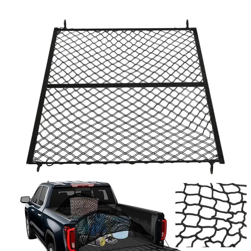 

Автомобильные грузовые сетки, двухслойная шелковая сетка для хранения с крючками, универсальная растягивающаяся задняя грузовая сетка, прослойная сетка для автомобиля