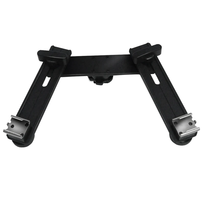 

Double Hot Shoe Mounting Bracket for Camera Video Twin Speed Light Flash Holder Stand for DSLR Cameras Macro