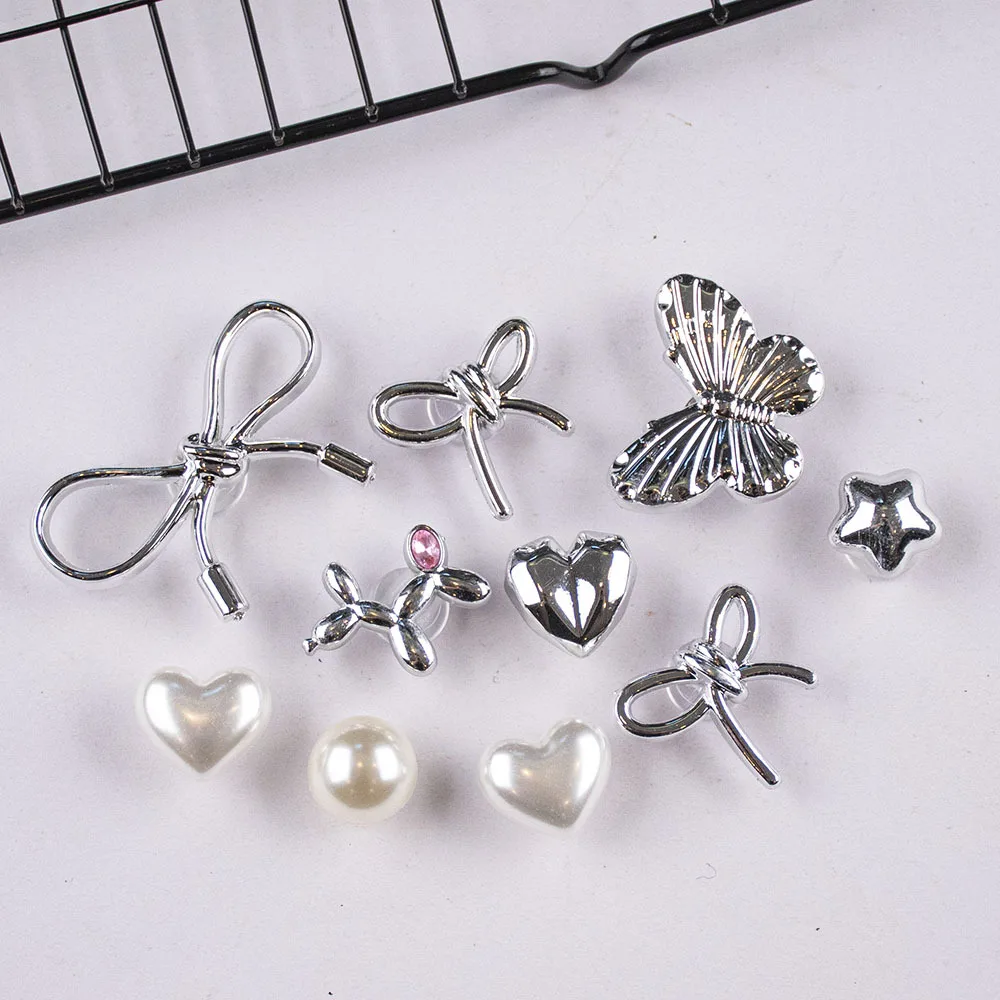 Серебряное отверстие для банта пряжка обуви аксессуар сделай сам съемное