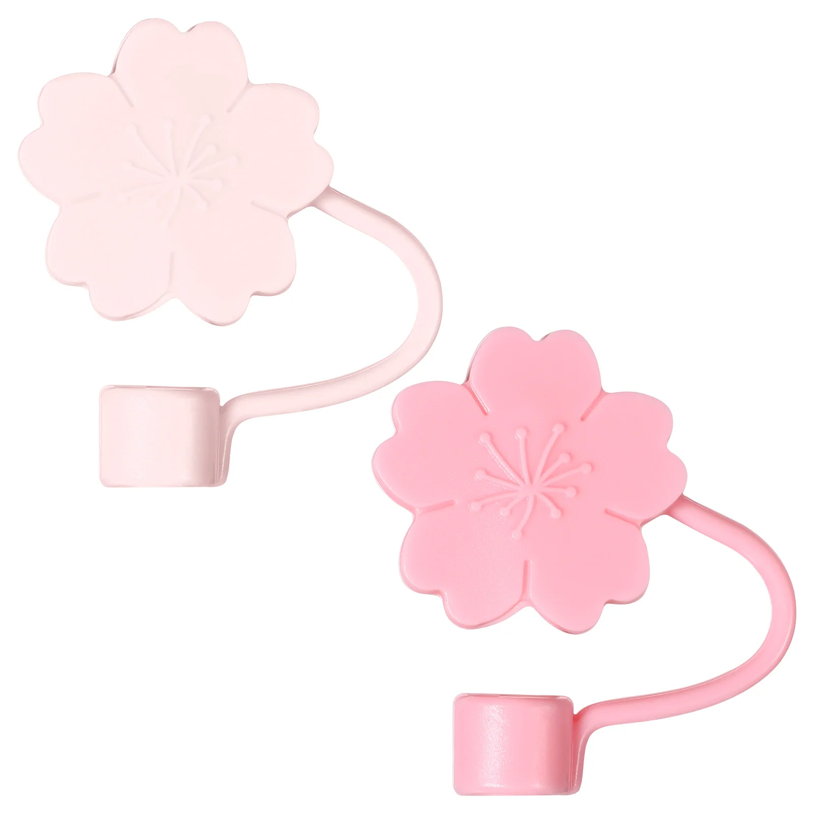 

2 Pcs Eco-friendly Straw Stopper Adorable Cover Protective Case Dust Cap Silica Gel Dustproof Plug Girl