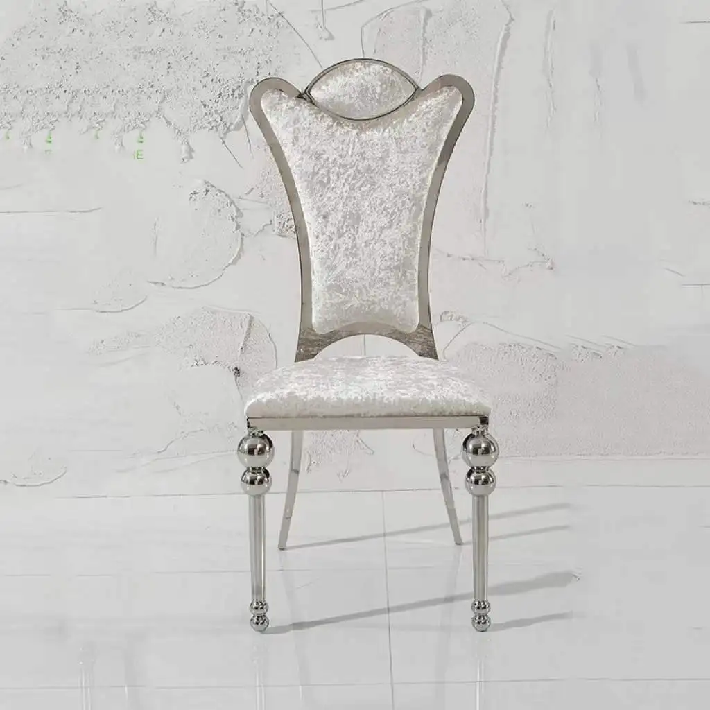 

Factory Supply Fashion Stainless Steel Frame Dining Chair High Quality Flannel Multi-Purpose Furniture Dining Chair15
