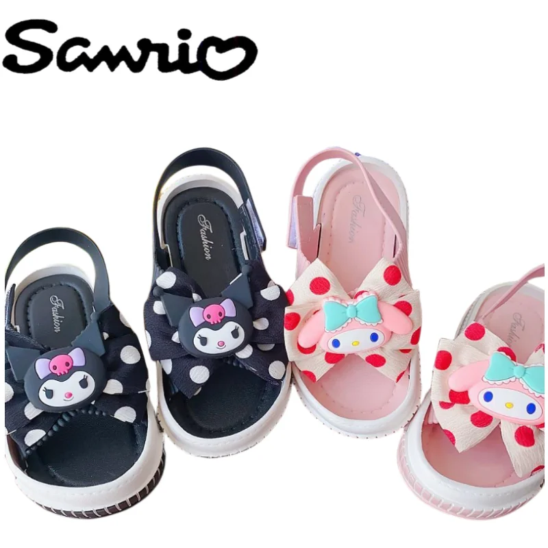 

Сандалии Kuromi Cinnamoroll My Melody Sanrio Kawaii с милыми мультяшными героями, новинка, школьные сандалии и тапочки принцессы в западном стиле