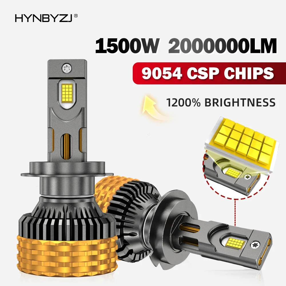 

HYNBYZJ H4 LED CANBUS 1500W H11 Светодиодные фары H17 H1 H3 9005 HB3 9006 HB4 9007 9008 9012 6000K Автомобильные фары высокой мощности