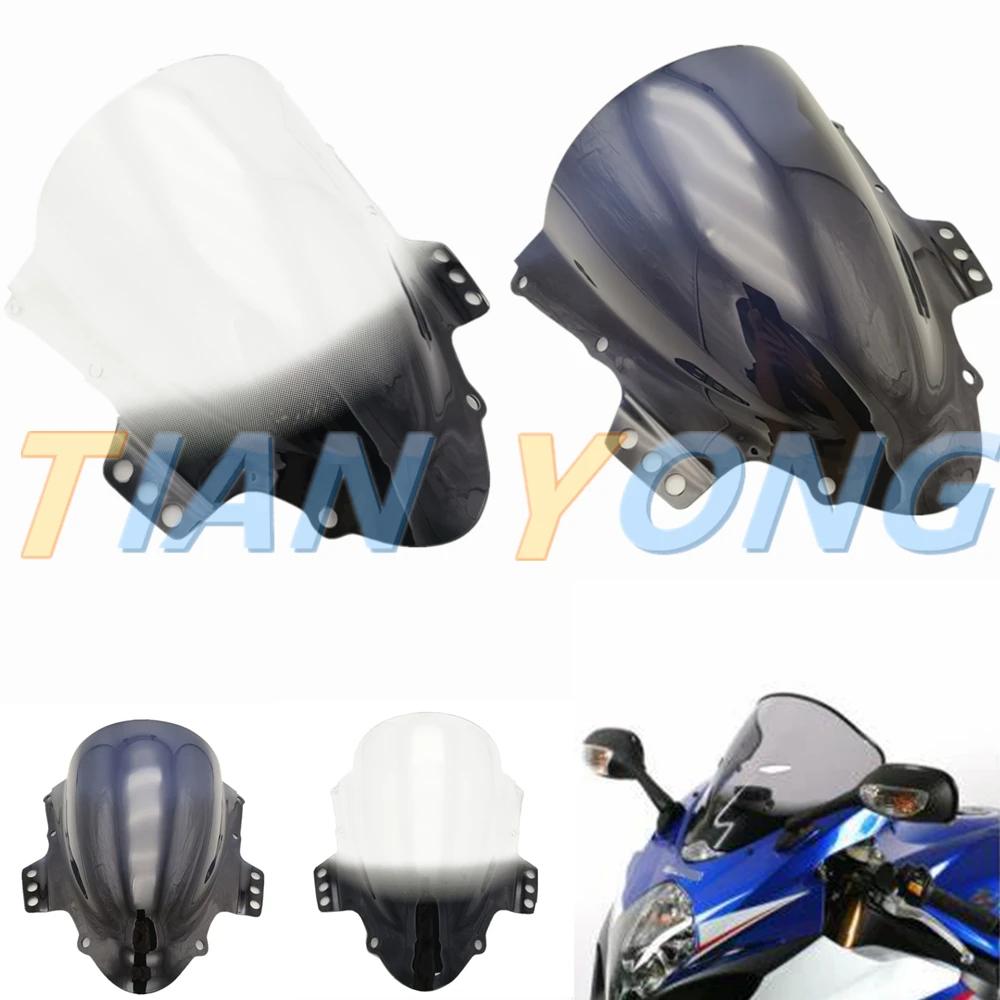 

Motorcycle Accessories ABS Smoke Black Double Bubble Windscreen Windshield Wind Deflector For GSXR1000 GSXR 1000 K5 2005 2006