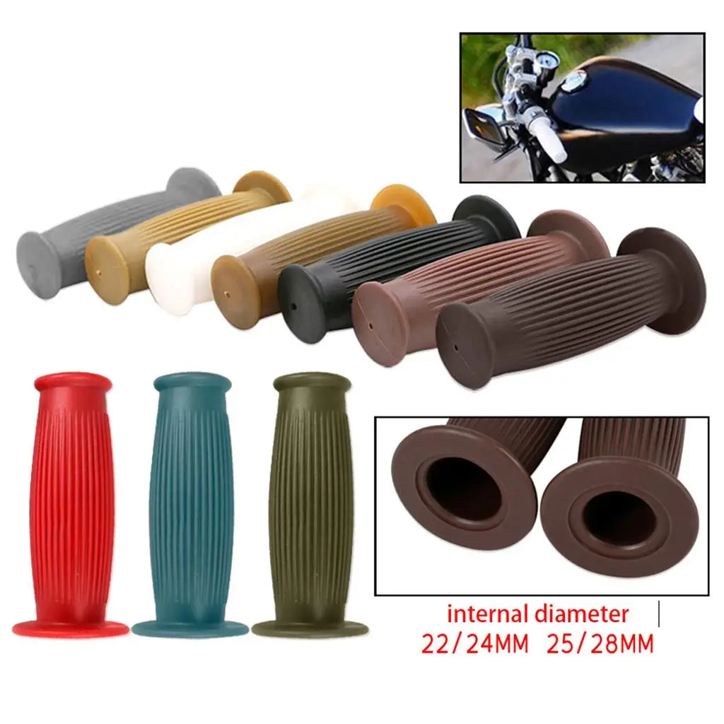

Pair Universal Motorcycle HandleBar Hand Grip Retro Handlebar