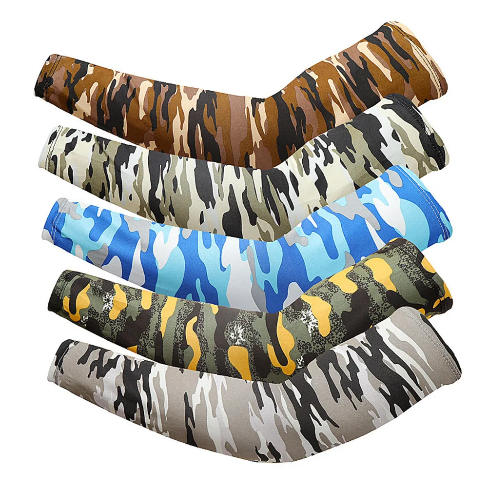 

New 2022 One Pair Ice Fabric Breathable UV Protection Running Arm Sleeves Fitness Basketball Elbow Pad Sport Cycling Arm Sleeves