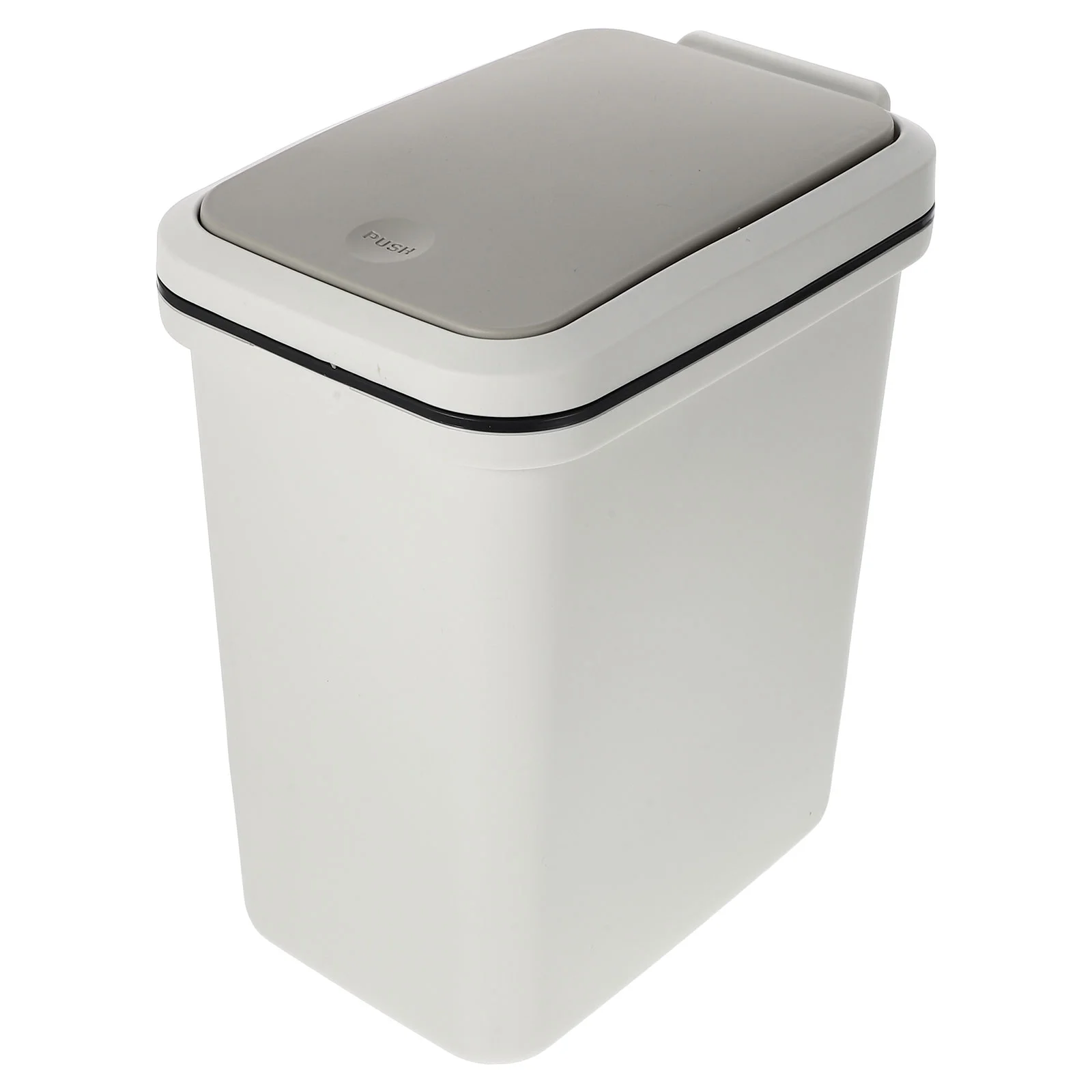 

Push Trash Can Bins Lids Kitchen Trash Can Car Trash Containers Household Waste Paper Basket Plastic Desk Garbage Bin Office