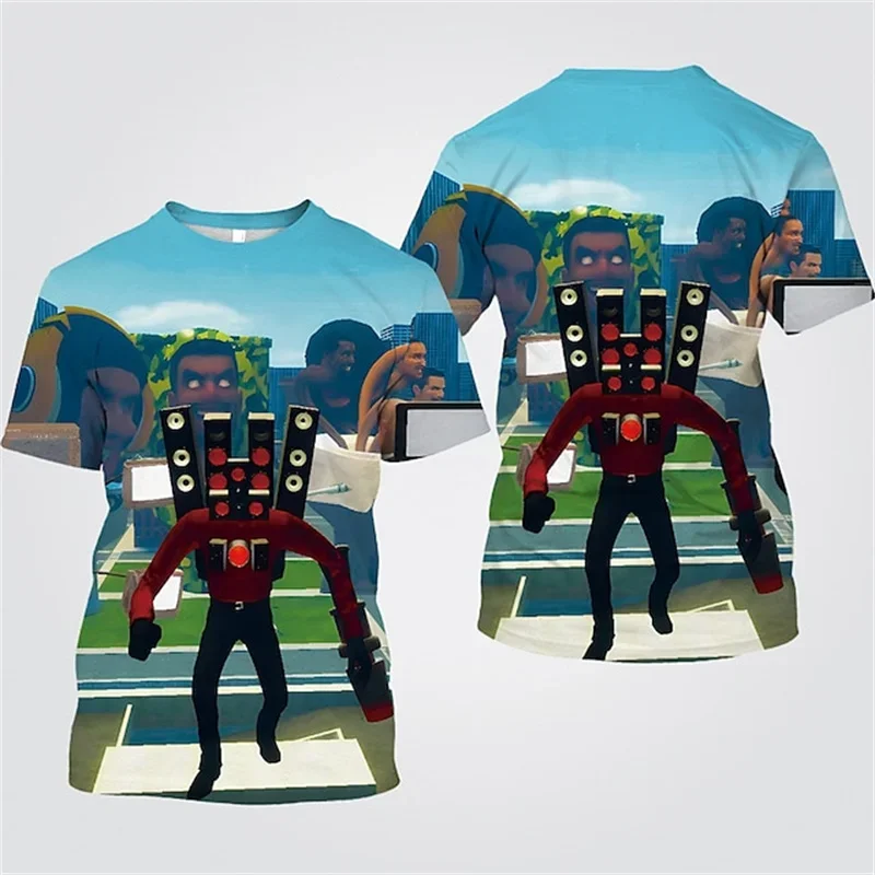 Футболка Fun Skibidi Toilet Print из полиэстера