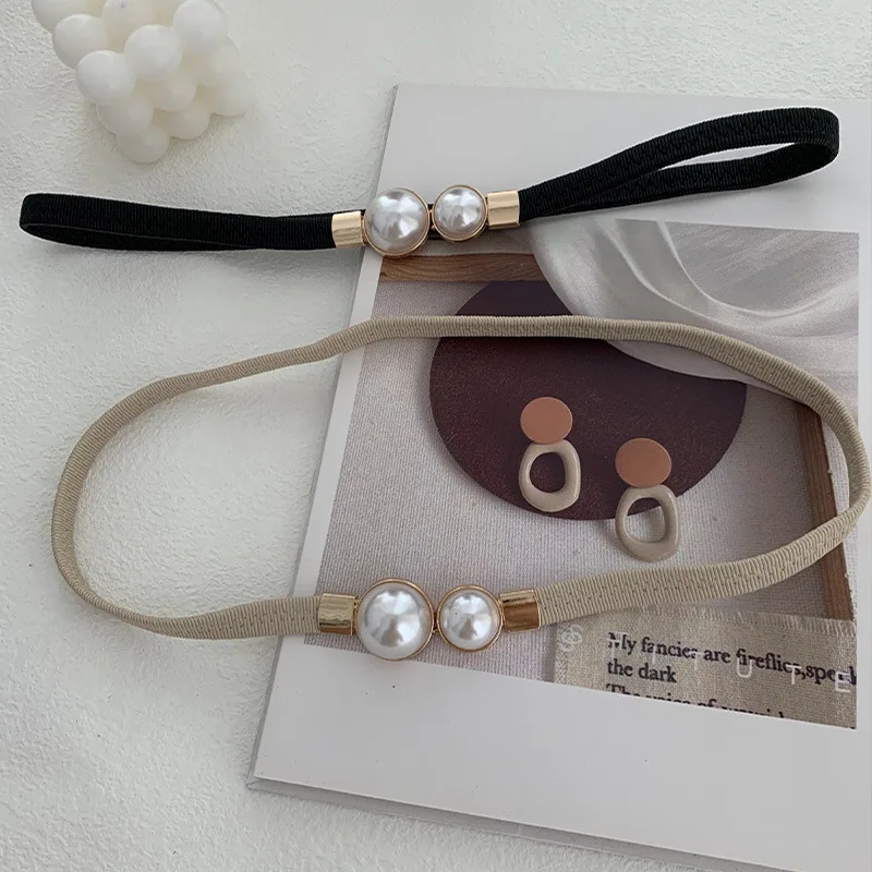 Ремень тонкий женский модный декоративный пояс из искусственной кожи с