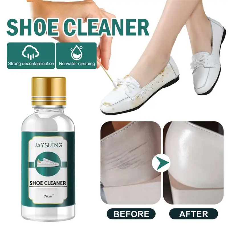 

JAYSUING Shoes Cleaner 30ml Strong Clean Shoe Cleaning Detergent Removes Dirt Stain Shoes Whitening Agent Leather Sneaker Care