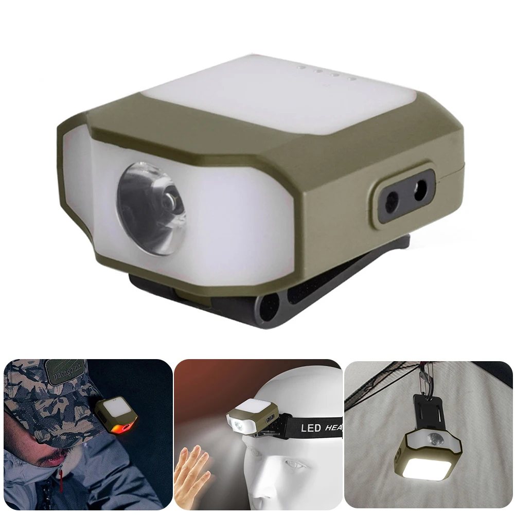 

Фонарь налобный светодиодный водонепроницаемый с датчиком, 6 режимов, 400 лм