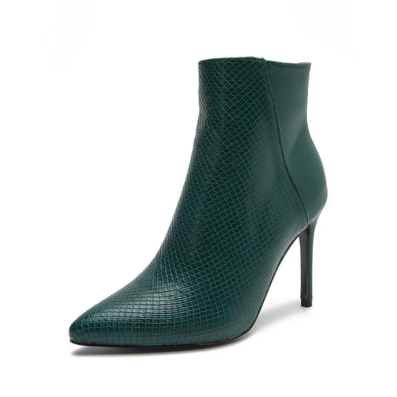 

Женские ботильоны с острым носком; Пикантные ботинки на высоком каблуке из искусственной кожи; Женские туфли-лодочки на шпильке 9 см; Вечерн...
