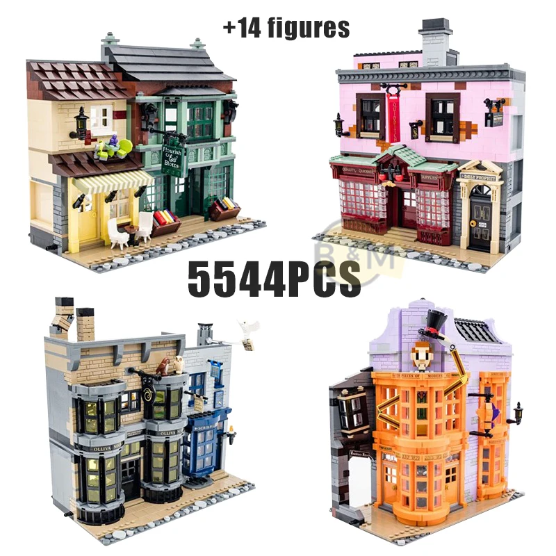 

NEW 5544PCS Street View Series Diagonal Alley model buiding block self-locking bricks children's toys birthday Christmas gifts