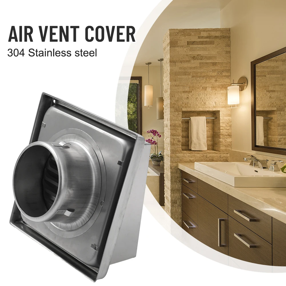 

Part Air Vent Cover Silver Toilet Valve Grille Ventilation Outlet Kitchen 304 Stainless Steel Air Vent Extract