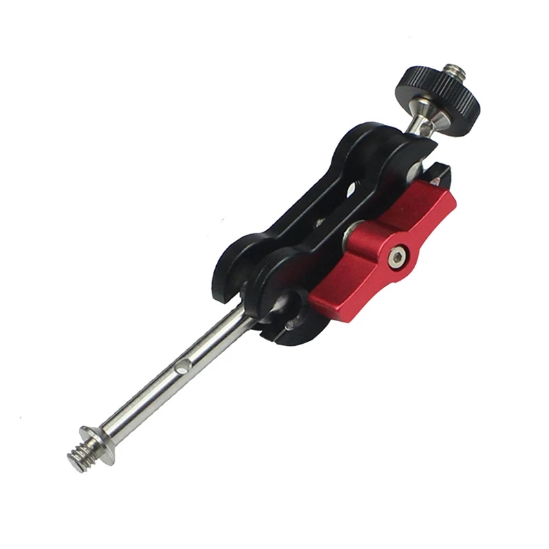 

Articulating Arm Mount Double Ballhead 1/4 Inch Screw For DSLR Camera Light Tripod Live Hot Shoe Bracket Type