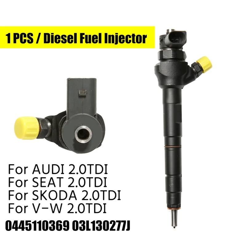 

New -Diesel Fuel Injector 0445110369 03L130277J For -Vxw Caddy Golf Jetta -Passat TIGUAN - Skoda Seat 2.0 TDI