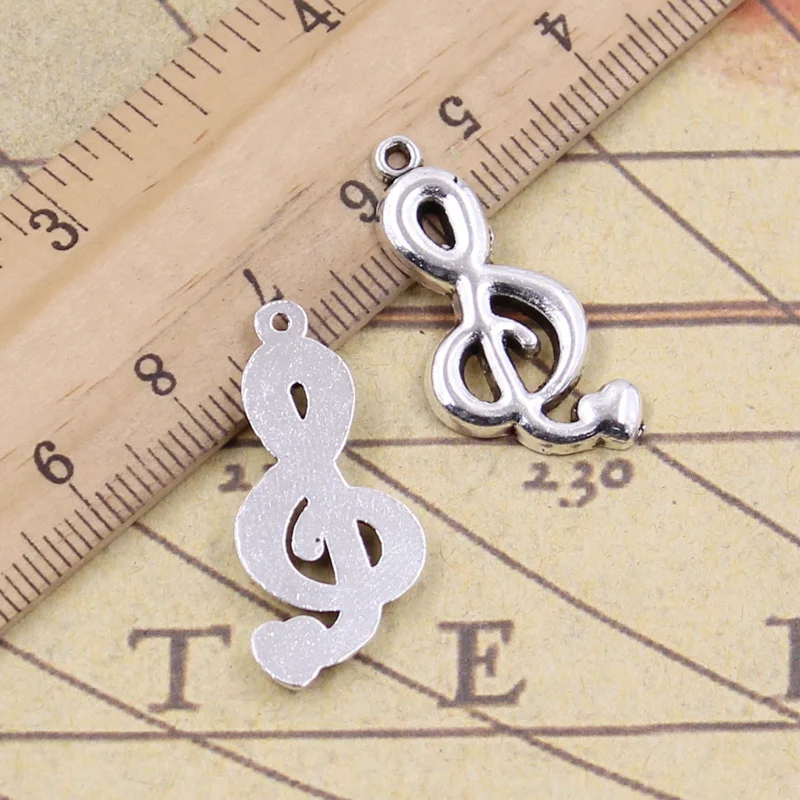 Подвески в виде музыкальной ноты, сердца, диаметром 29x3 мм, искусственные Подвески для изготовления ювелирных изделий ручной работы «сделай сам», 12 шт.