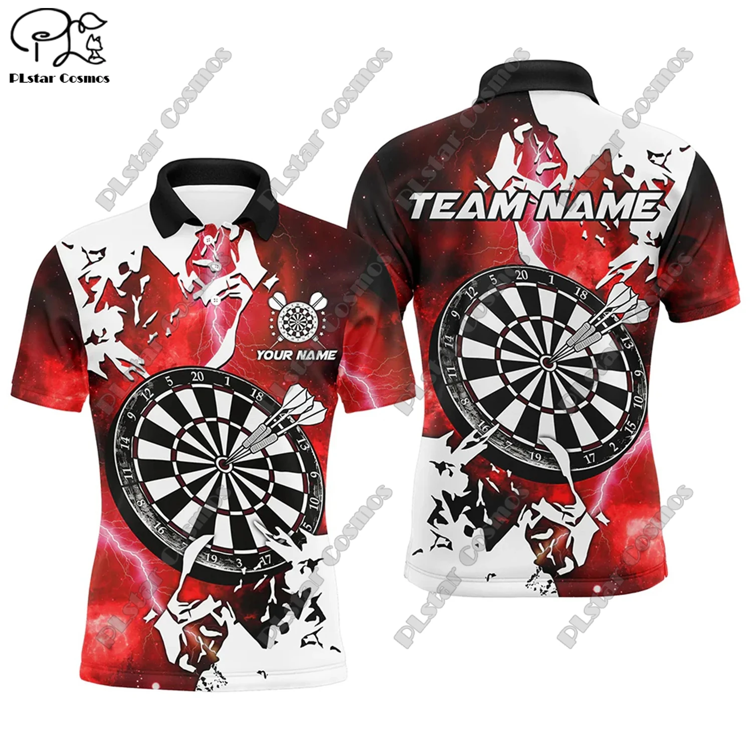 Футболка-поло с 3D-принтом пламени универсальная для отдыха спорта