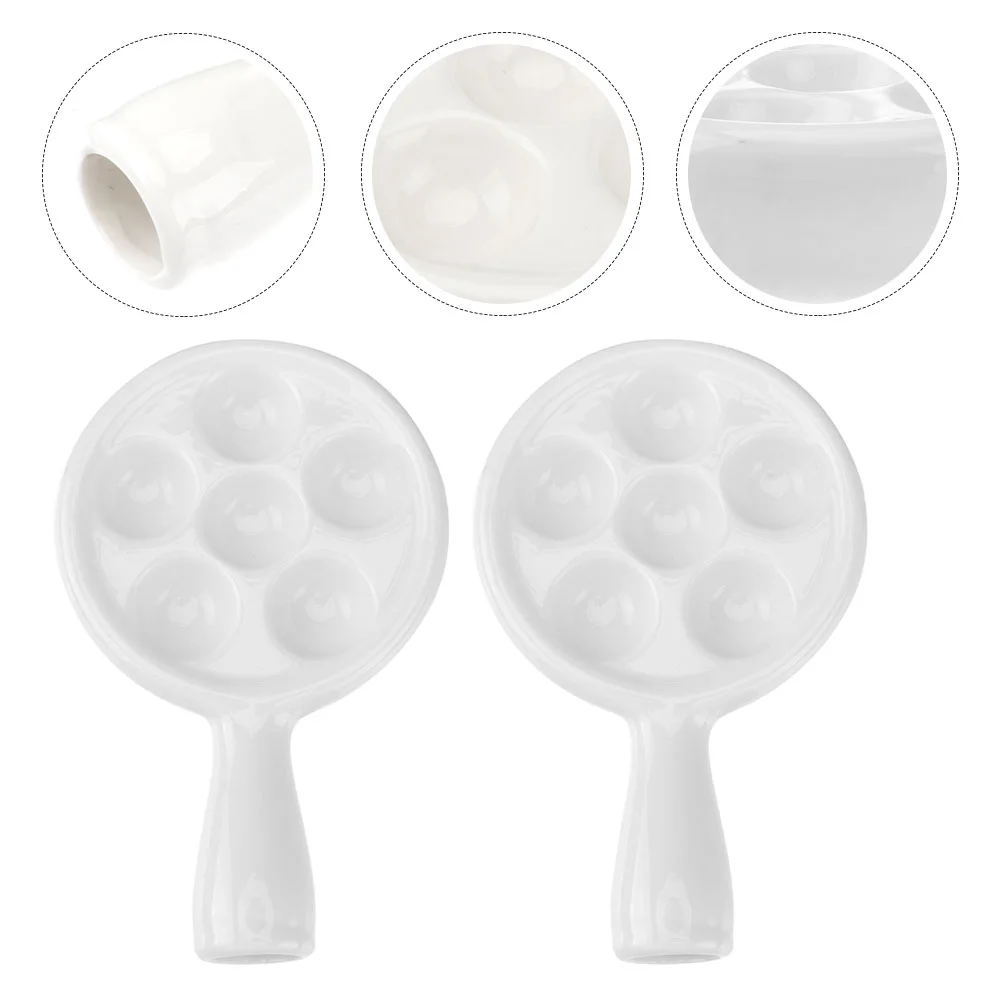 

Escargot Plate Dish Pan Oyster Snail Plates Baking Takoyaki Serving Shell Grill Ceramic Cooking Tray Seafood Dishes Shellshole