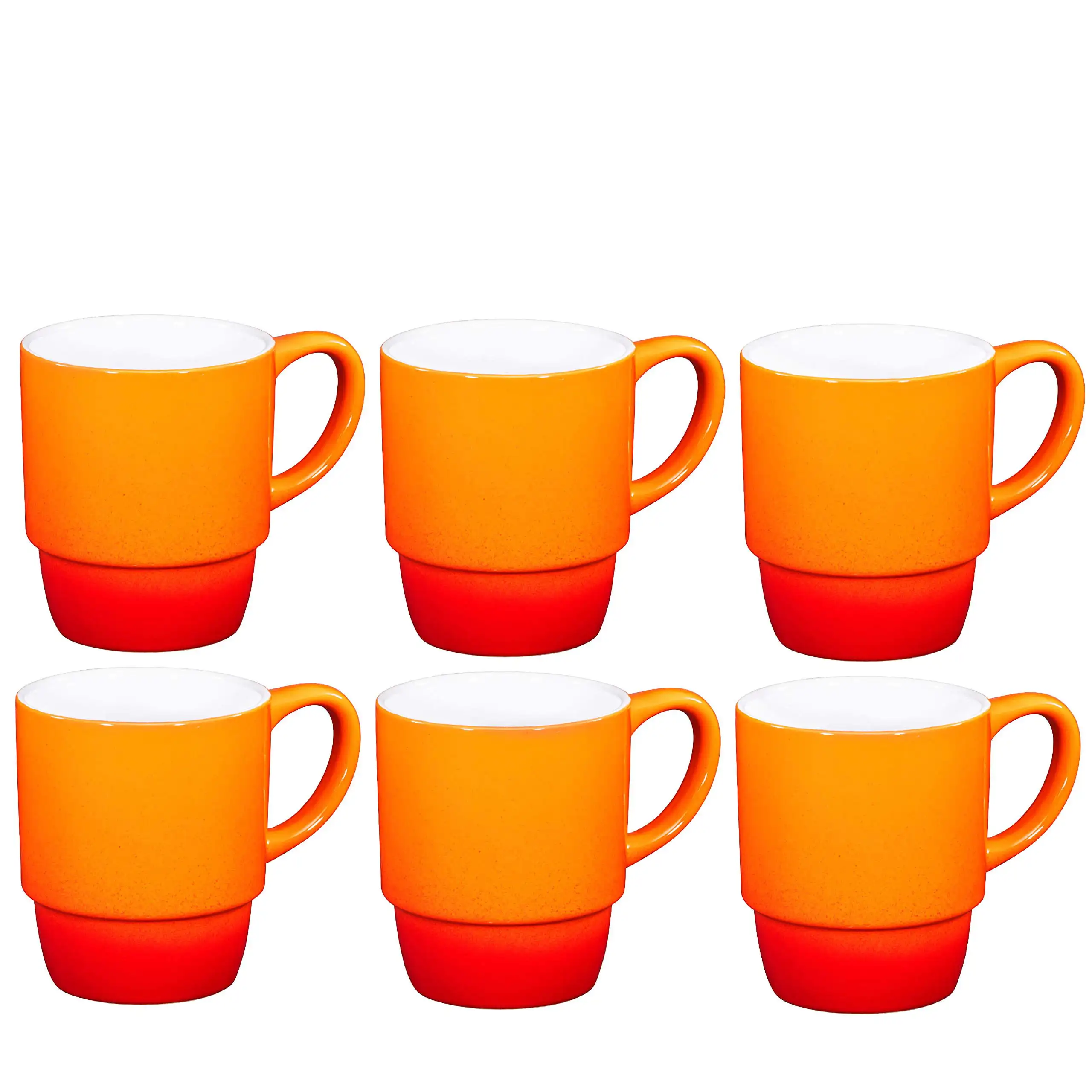 

Ceramic Stacking Coffee Mug Tea Cup Dishwasher Safe Set Of 6 Large 18 Ounce