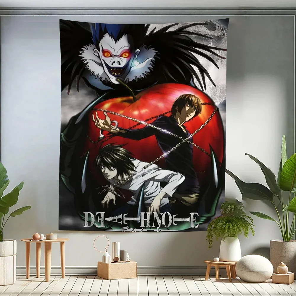 Death Note DN L Аниме Гобелен Настенный В Стиле Хиппи Цветочный Декор Для Общежития