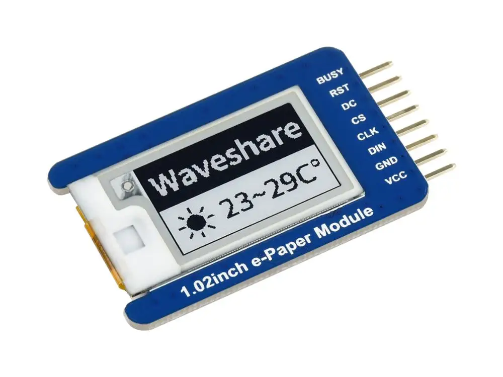 Фото Модуль дисплея Waveshare 1.02 дюйма E-Ink, разрешение 128*80, двухцветный (черный/белый), интерфейс SPI, со встроенным контроллером №4