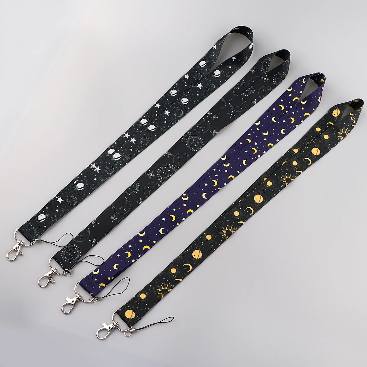 LX380 Cartoon Sun Moon Lanyard Neck Strap Rope For Mobile Cell Phone ID Card Holder Keychain Keyring Hang Rope Teens Lariat Gift