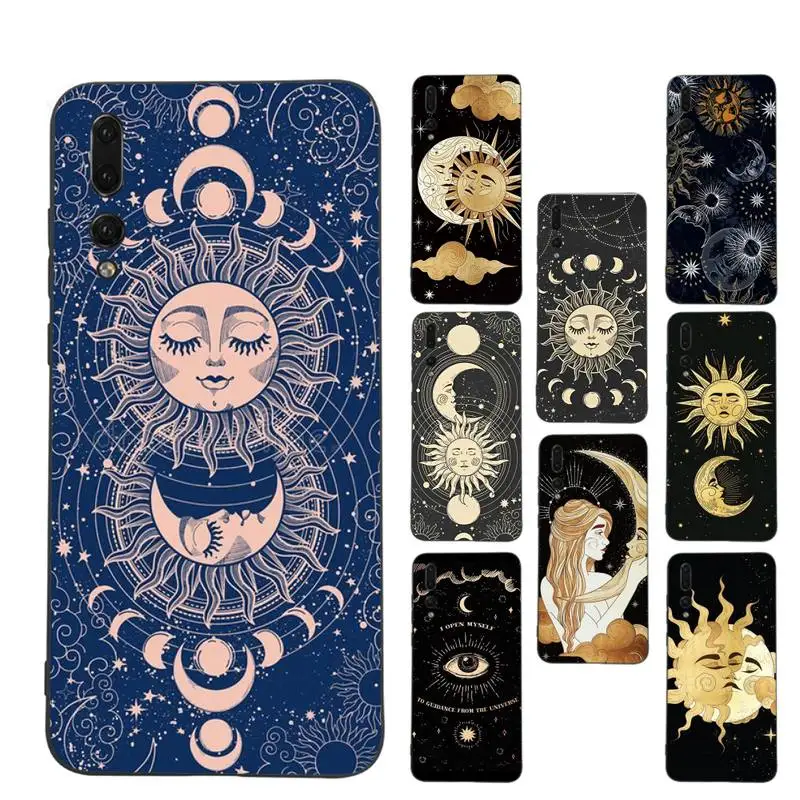 

Funny Sun Moon Face Phone Case for Huawei Honor 10 i 8X C 5A 20 9 10 30 lite pro Voew 10 20 V30