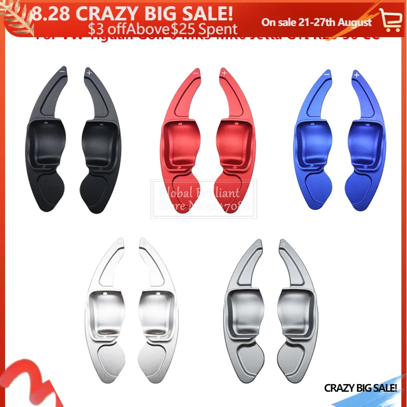 

2x Car Steering Wheel Paddle Extend DSG Direct Shift Gear Paddle Extension For VW Tiguan Golf 6 MK5 MK6 Jetta GTI R20 R36 CC