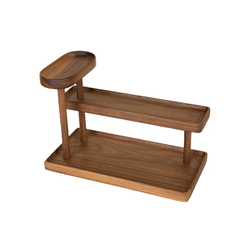 

Kitchen Holder Creative Spin Ladder Organizer Shelf Wooden Desktop Jewelry Stand Perfume Cosmetics Multilayer Ins Wind