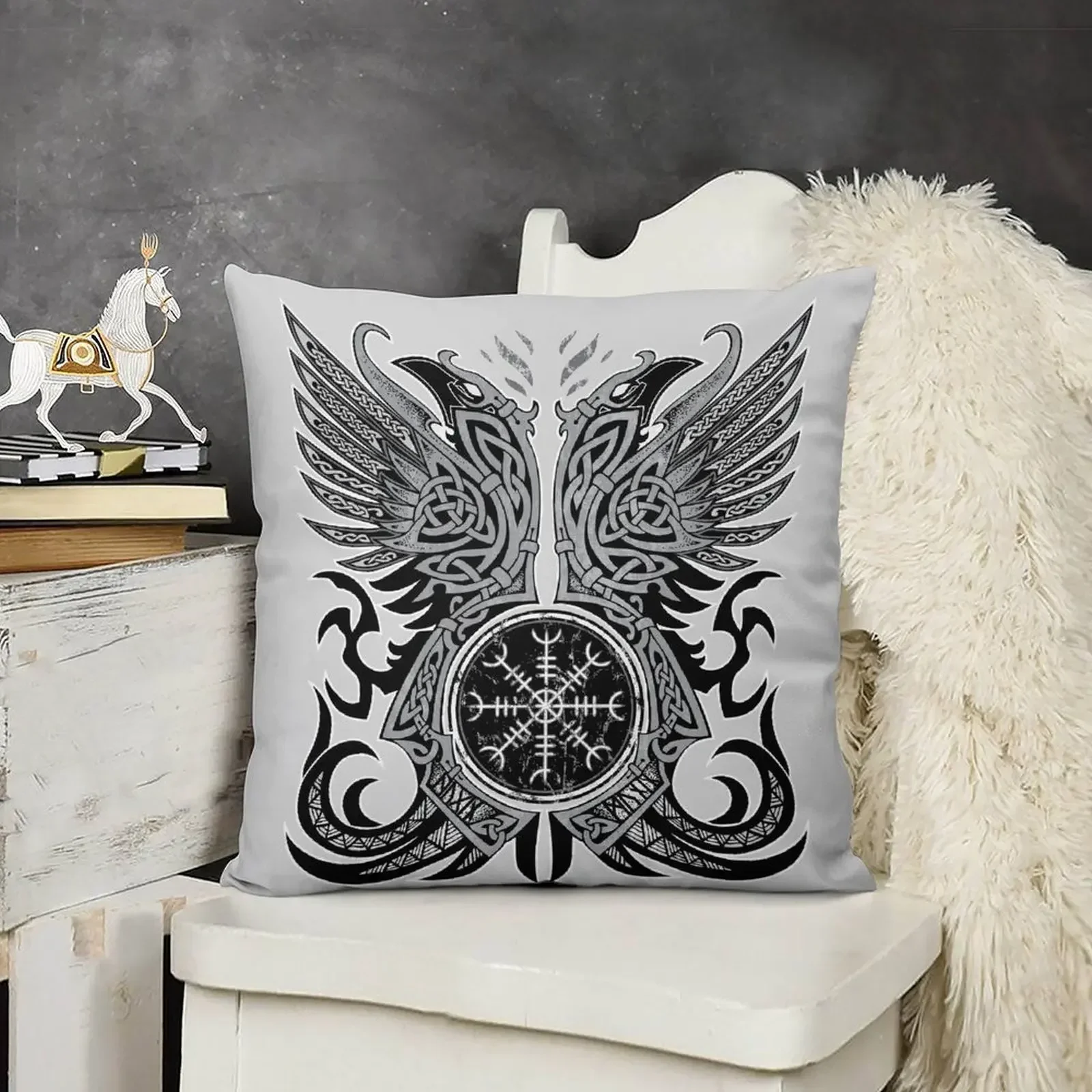 Huginn &amp Muninn Рейвенс Одинна Подушка Чехлы для диванов Рождественские подушки