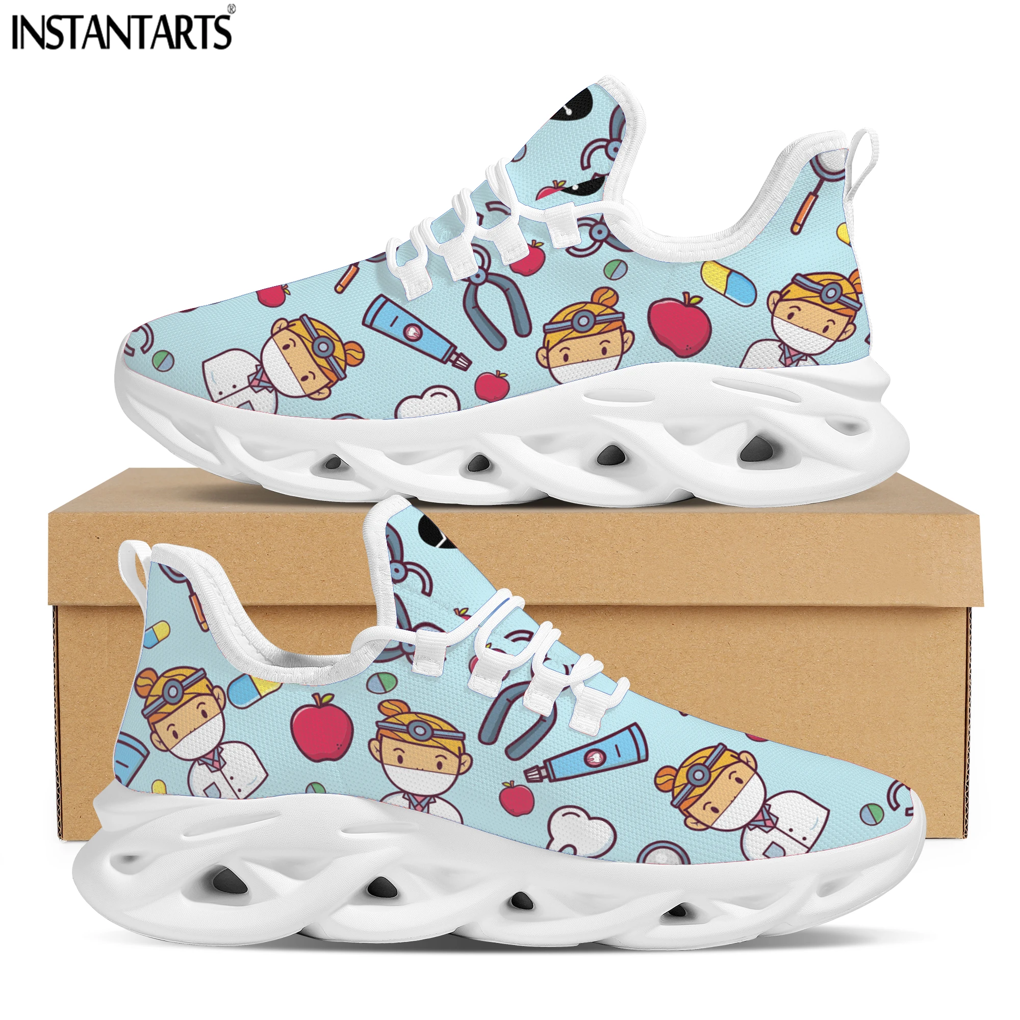 

Женские повседневные кроссовки INSTANTARTS, милые Мультяшные летние кроссовки с сеткой, прогулочная обувь для кормления, женская повседневная обувь 2022