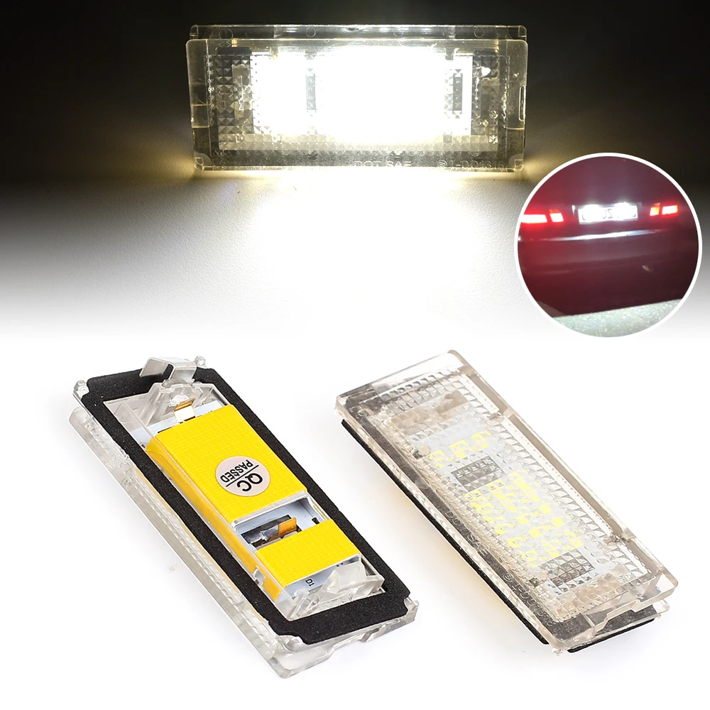 

2Pcs 6500K 3528 SMD LED License Number Plate Lights White Canbus Error Free for BMW 3-series E46 1998-2005 3 4 5 Doors 12V