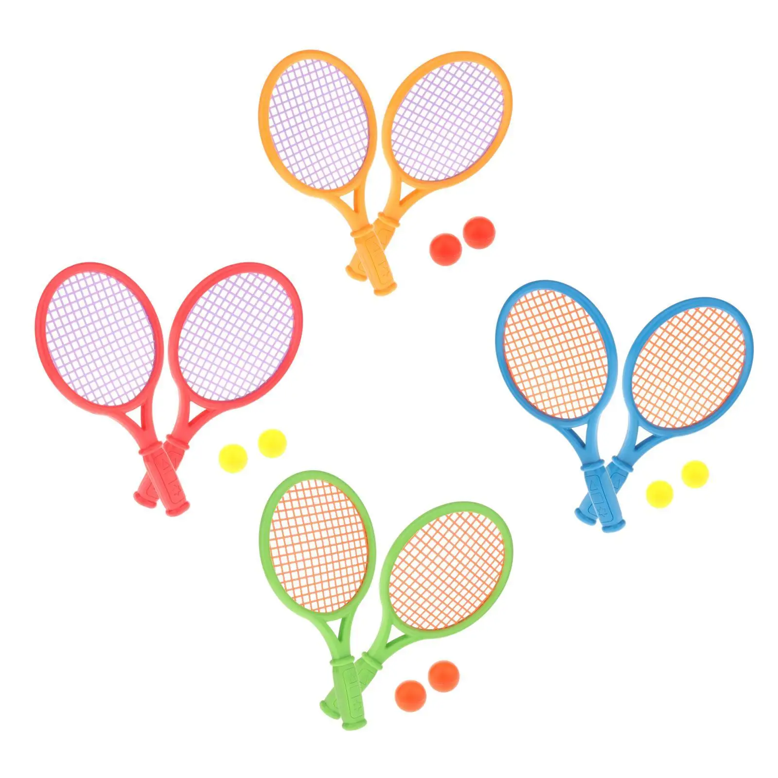 

Tennis Rackets with & Tennis Balls Set Beach Outdoor Indoor Sports Game Activity Toys Play Gifts for Kids Beginner