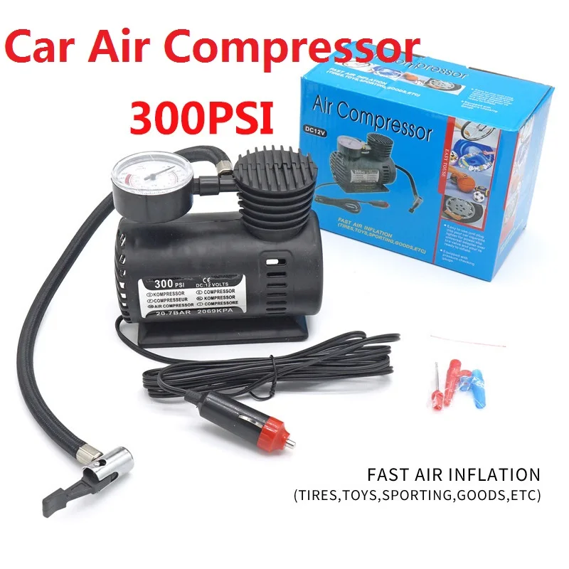 Pump Dc 12v 300psi Auto Car Electric Tire Inflator Pump Gauge For Bicycle Motorcycle Kayak