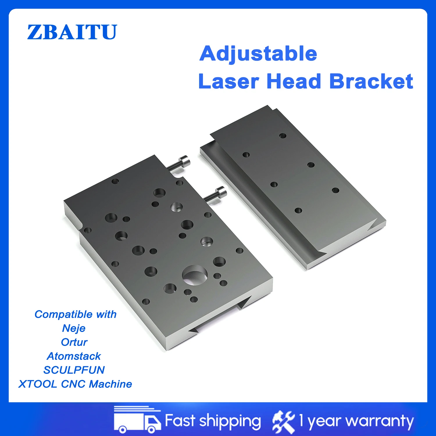 ZBAITU Laser Module Head Fixed Mounting Holder Adjustable Bracket Base For CNC Engraver Cutting Woodworking Machinery Parts