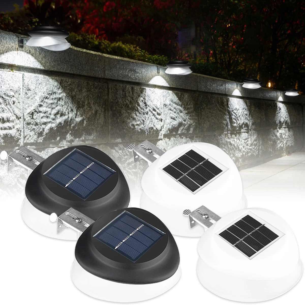 

Новый уличный светильник на солнечной батарее с 9ELDs, 2 шт., светодиодный светильник на солнечной батарее для забора, автоматическое ВКЛ./ВЫКЛ....