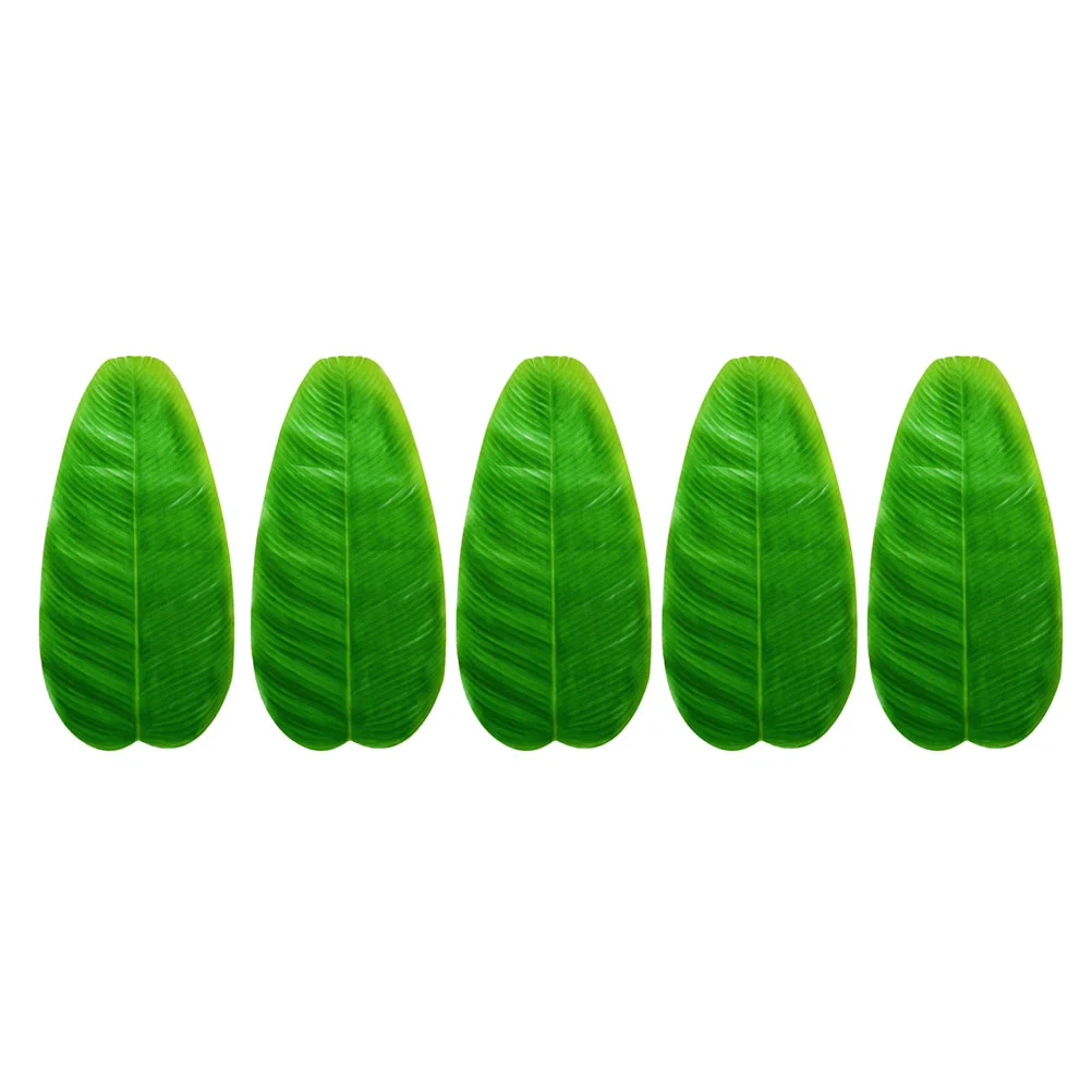 

Leaves Artificial Banana Table Leaf Mat Placemat Placemats Tropical Decor Palm Hawaiian Centerpiece Place Runner Faux Fake Party