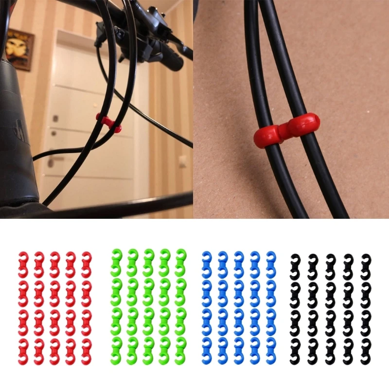 

20 Pcs Bike Cable Clasps Fixing Holder Bicycles Rotating S-Hook Clips Brake Line Buckle for Brake Cable Road Bicycles