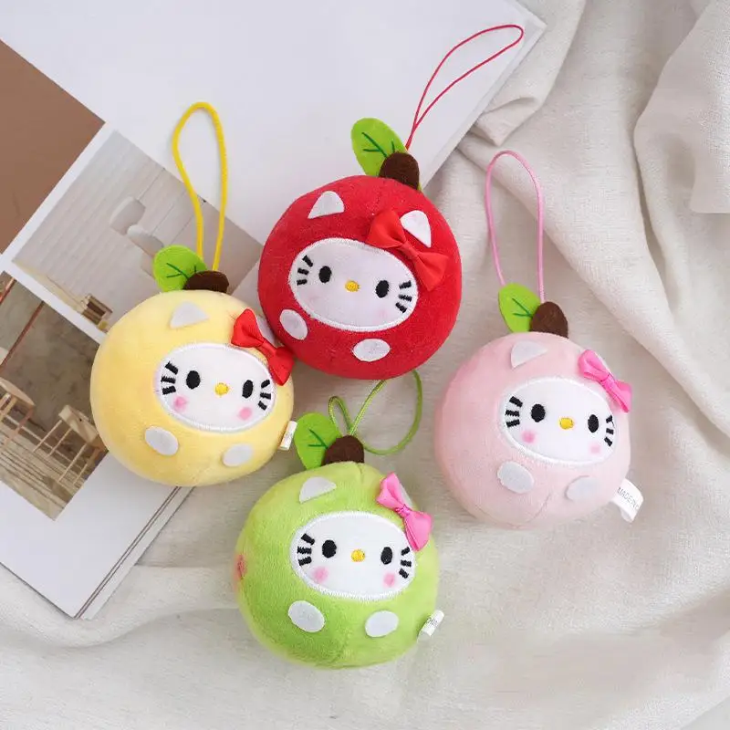 

Kawaii Sanrio Плюшевая Игрушка Аниме голова яблока Hello Kitty сумка Подвеска КТ Кот ограниченный стиль Искусственный подарок на день рождения для девочек